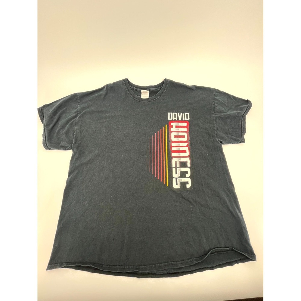 Vintage Gildan T Shirt Men 2XL Black Cotton Graphic David Hodges Band Music Tour